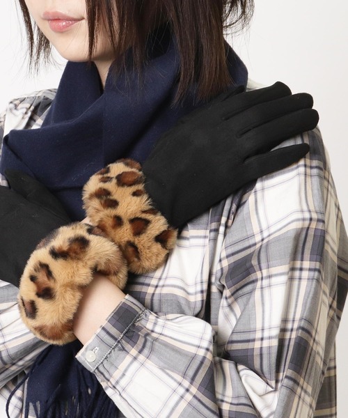 二*又様 ✨美品✨　KENZO ケンゾー フェイクファー 手袋　豹柄　レア　ヴィ 二*又様 ✨美品✨ KENZO ケンゾー フェイクファー 手袋 豹柄 レア