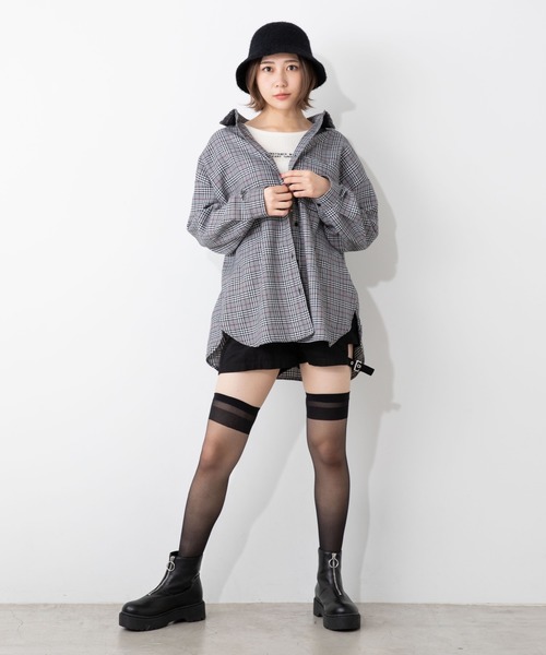 WEGO(ウィゴー)の「WEGO/ルーズカラーチェックシャツ(シャツ/ブラウス・レディース・ベージュ系その他2/パープル系その他2/ブラック系その他2/ベージュ系その他3・FREE)」の20枚目の写真
