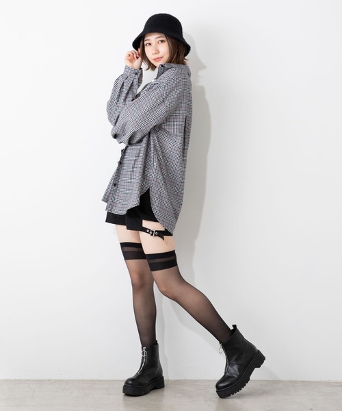WEGO(ウィゴー)の「WEGO/ルーズカラーチェックシャツ(シャツ/ブラウス・レディース・ベージュ系その他2/パープル系その他2/ブラック系その他2/ベージュ系その他3・FREE)」の19枚目の写真