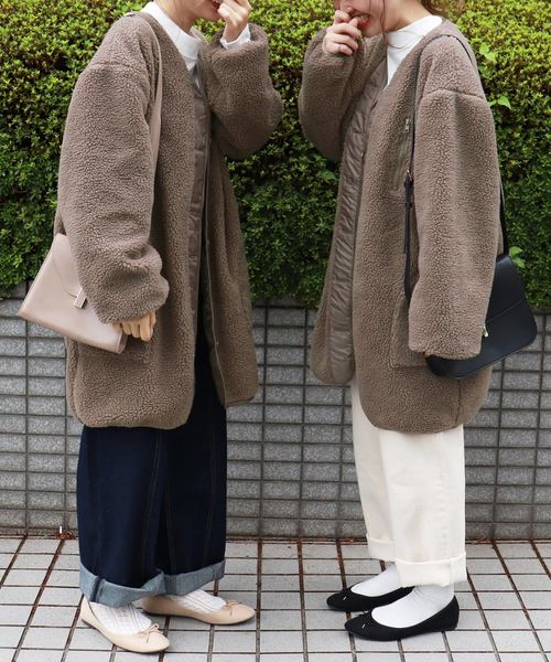 PairPair（ペアペア）の「もこもこボアロングコート（その他アウター・レディース・モカ/ライトベージュ・FREE）」の11枚目の写真