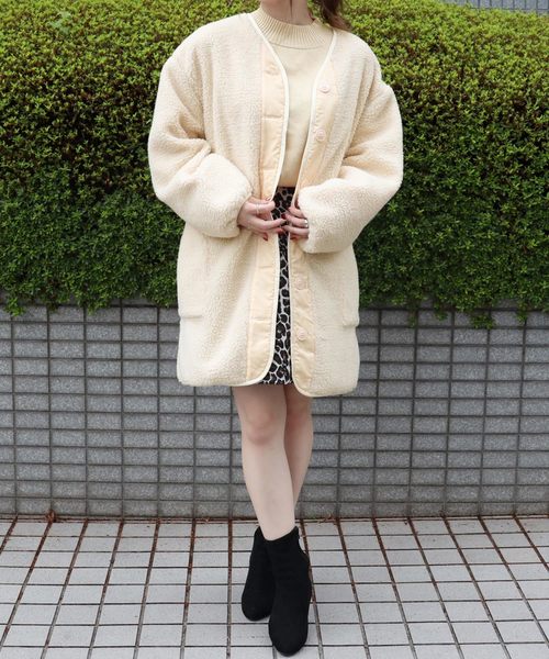 PairPair（ペアペア）の「もこもこボアロングコート（その他アウター・レディース・モカ/ライトベージュ・FREE）」の3枚目の写真