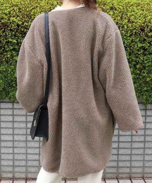 PairPair（ペアペア）の「もこもこボアロングコート（その他アウター・レディース・モカ/ライトベージュ・FREE）」の10枚目の写真