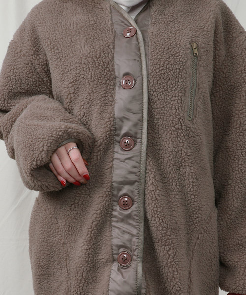 PairPair（ペアペア）の「もこもこボアロングコート（その他アウター・レディース・モカ/ライトベージュ・FREE）」の12枚目の写真