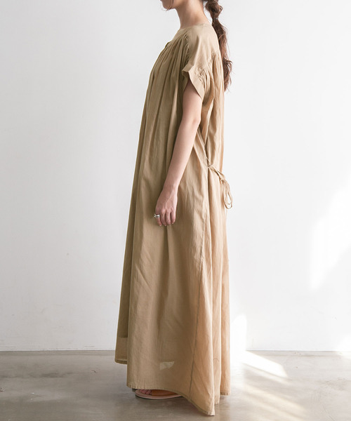 rectangle（レクタングル）の「コットンギャザーシャツワンピース（ワンピース・レディース・ブラック/チャコールグレー/ベージュ・FREE）」の11枚目の写真