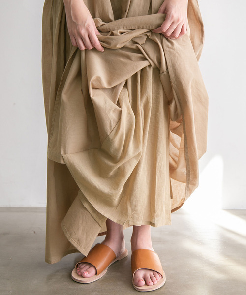 rectangle（レクタングル）の「コットンギャザーシャツワンピース（ワンピース・レディース・ブラック/チャコールグレー/ベージュ・FREE）」の12枚目の写真