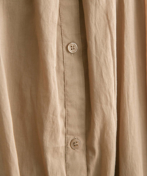 rectangle（レクタングル）の「コットンギャザーシャツワンピース（ワンピース・レディース・ブラック/チャコールグレー/ベージュ・FREE）」の17枚目の写真