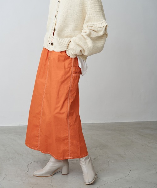 UNIVERSAL OVERALL（ユニバーサルオーバーオール）の「UNIVERSAL OVERALL ユニバーサルオーバーオール CHEF PAINTER LONG SKIRT シェフ ペインター ロングスカート（スカート・レディース・ベージュ/グレー/グレー系その他/オリーブ/オレンジ・M/L）」の5枚目の写真