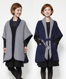 AMERICAN RAG CIE | ダブルフェイスポンチョコート/214-AMR-dms-L142-CO109(ポンチョ)