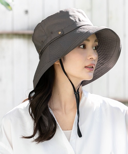 QUEENHEAD（クイーンヘッド）の「紐付きブリーズフレンチハット（ハット・レディース・ブラック/ベージュ/ネイビー/ブラウン/オフホワイト/マスタード/グレー系その他/ブラウン系その他/ライトブラウン・X-LARGE/XX-LARGE/FREE）」の7枚目の写真