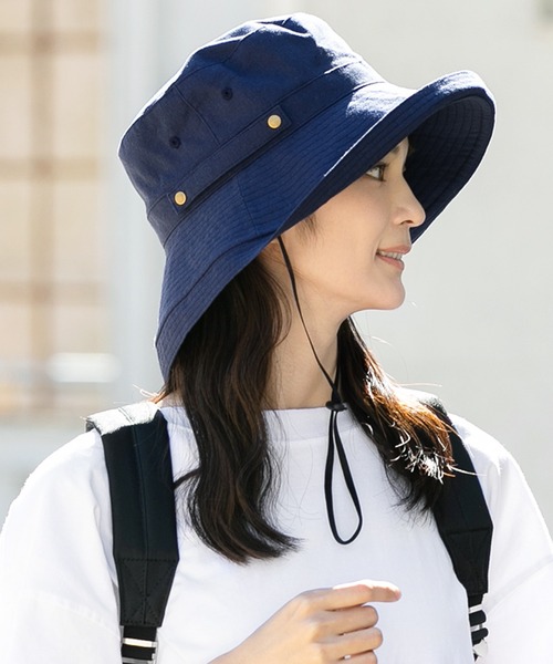 QUEENHEAD（クイーンヘッド）の「紐付きブリーズフレンチハット（ハット・レディース・ブラック/ベージュ/ネイビー/ブラウン/オフホワイト/マスタード/グレー系その他/ブラウン系その他/ライトブラウン・X-LARGE/XX-LARGE/FREE）」の8枚目の写真