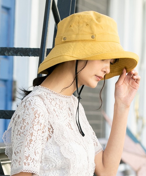 QUEENHEAD（クイーンヘッド）の「紐付きブリーズフレンチハット（ハット・レディース・ブラック/ベージュ/ネイビー/ブラウン/オフホワイト/マスタード/グレー系その他/ブラウン系その他/ライトブラウン・X-LARGE/XX-LARGE/FREE）」の9枚目の写真