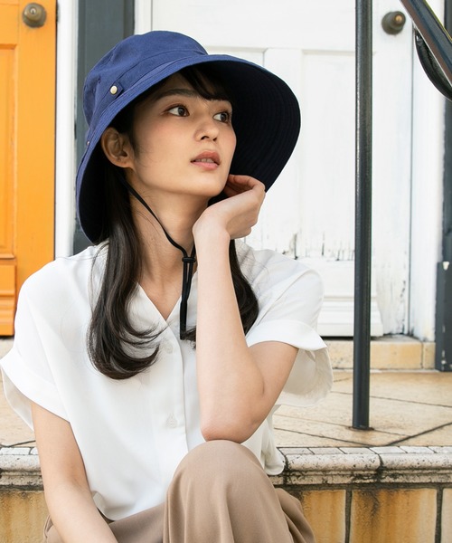 QUEENHEAD（クイーンヘッド）の「紐付きブリーズフレンチハット（ハット・レディース・ブラック/ベージュ/ネイビー/ブラウン/オフホワイト/マスタード/グレー系その他/ブラウン系その他/ライトブラウン・X-LARGE/XX-LARGE/FREE）」の10枚目の写真