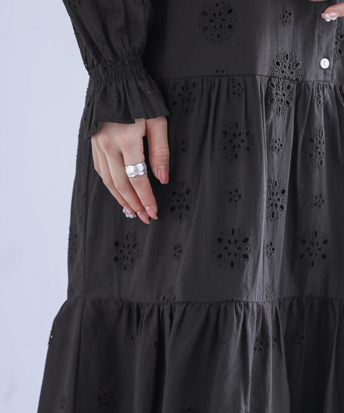 somari imagination（ソマリ イマジネーション）の「『コットンレースティアードワンピース』（ワンピース・レディース・ブラック/オフホワイト・1/2）」の21枚目の写真