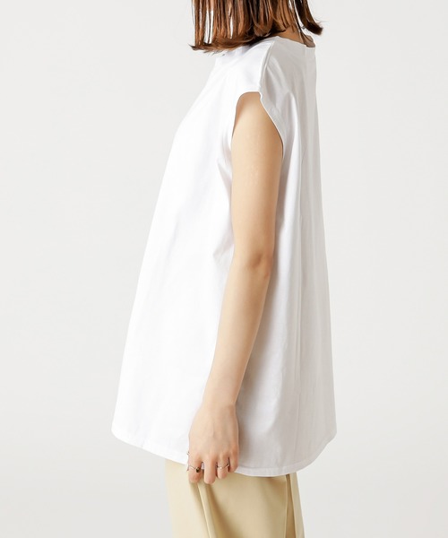 mystic（ミスティック）の「シルケットロゴノースリ（Tシャツ/カットソー・レディース・ブラック/ベージュ/オフホワイト/グリーン系その他・FREE）」の6枚目の写真