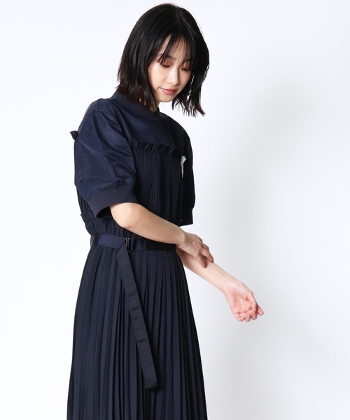 Pauline Bleu ポリーヌブロー　ロングワンピース　プリーツ　黒　人気 Pauline Bleu ポリーヌブローロングワンピースプリーツ黒人気