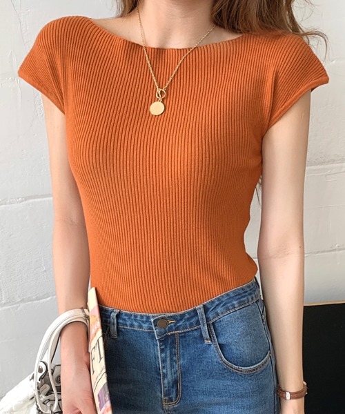 Doula Doula(ドゥーラドゥーラ)の「フレンチスリーブサマーハイネックリブニット(ニット/セーター・レディース・ホワイト/ブラック/ブルー/グレー/ピンク/パープル/テラコッタ/キャメル/アイボリー/ブラウン系その他/ブルー系その他/パープル系その他/ピンク系その他/ホワイト系その他/ブラック系その他/グレー系その他2/グレー系その他/ブラック系その他2/イエロー系その他2/ホワイト系その他2/ピンク系その他2/パープル系その他2/ホワイト系その他3/ブラウン系その他2/ブルー系その他2/ホワイト系その他4/イエロー系その他・FREE)」の13枚目の写真