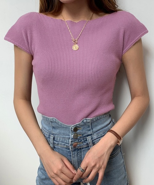 Doula Doula(ドゥーラドゥーラ)の「フレンチスリーブサマーハイネックリブニット(ニット/セーター・レディース・ホワイト/ブラック/ブルー/グレー/ピンク/パープル/テラコッタ/キャメル/アイボリー/ブラウン系その他/ブルー系その他/パープル系その他/ピンク系その他/ホワイト系その他/ブラック系その他/グレー系その他2/グレー系その他/ブラック系その他2/イエロー系その他2/ホワイト系その他2/ピンク系その他2/パープル系その他2/ホワイト系その他3/ブラウン系その他2/ブルー系その他2/ホワイト系その他4/イエロー系その他・FREE)」の20枚目の写真