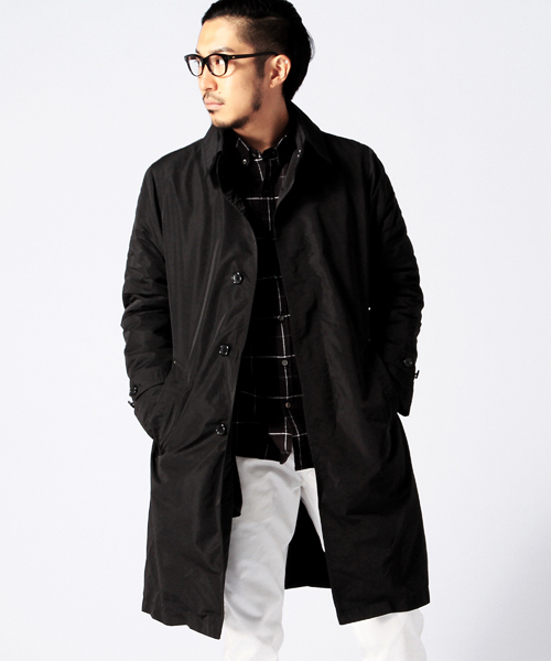 BEAMS(ビームス)の「◎BEAMS / Aライン ステンカラーコート(ステンカラーコート・メンズ・ブラック/ベージュ・X-LARGE/SMALL/LARGE/MEDIUM)」の2枚目の写真