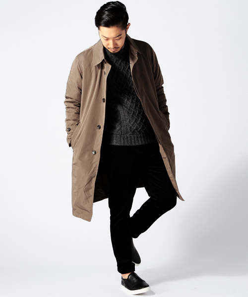 BEAMS(ビームス)の「◎BEAMS / Aライン ステンカラーコート(ステンカラーコート・メンズ・ブラック/ベージュ・X-LARGE/SMALL/LARGE/MEDIUM)」の3枚目の写真