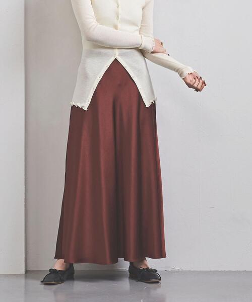 UNITED ARROWS(ユナイテッドアローズ)の「UWFM TA/P サテン マキシスカート 20FW(スカート・レディース・オリーブ/ダークブラウン/ナチュラル・40/38/36)」の20枚目の写真