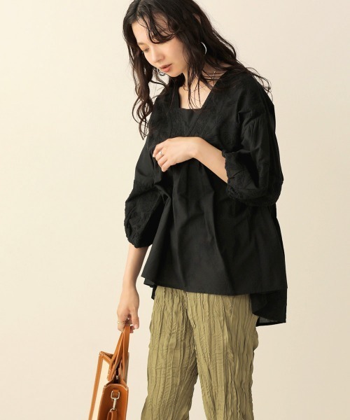 Bab（バブ）の「【WEB限定】Made in India◆刺繍パフスリーブギャザーブラウス（シャツ/ブラウス・レディース・ブラック/オフホワイト/モカ・38）」の16枚目の写真