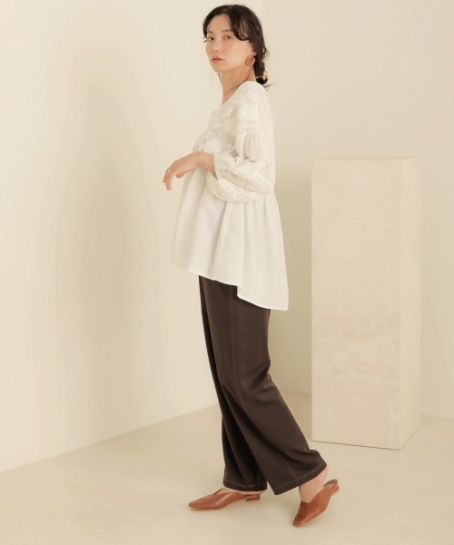 Bab（バブ）の「【WEB限定】Made in India◆刺繍パフスリーブギャザーブラウス（シャツ/ブラウス・レディース・ブラック/オフホワイト/モカ・38）」の11枚目の写真