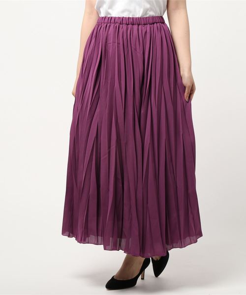 AMERICAN HOLIC（アメリカンホリック）の「段々プリーツロングスカート　＊〇（スカート・レディース・パープル/ブルー系その他3/その他14/ブラック系その他・FREE）」の4枚目の写真