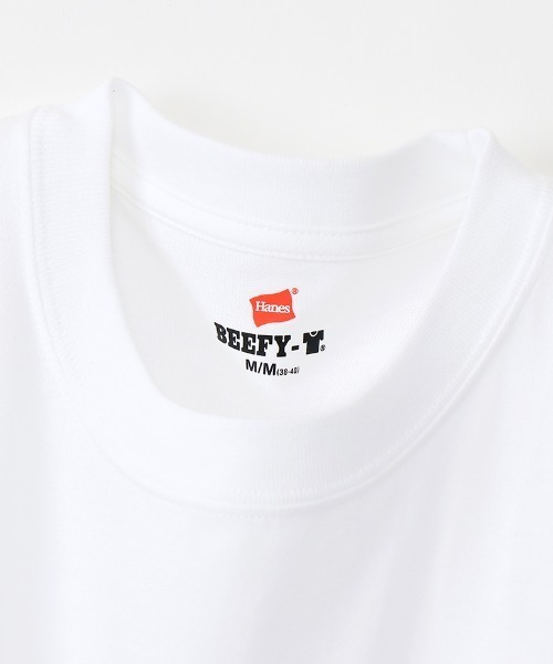 HANES(ヘインズ)の「HANES/ヘインズ BEEFY-T ロンTEE 長袖Tシャツ 2XLサイズ~3XLサイズ H5186L(Tシャツ/カットソー・メンズ・ホワイト/ブラック・XXL/3XL)」の8枚目の写真