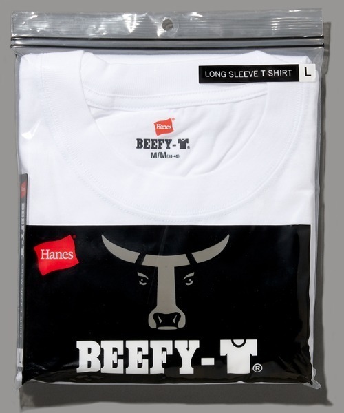 HANES(ヘインズ)の「HANES/ヘインズ BEEFY-T ロンTEE 長袖Tシャツ 2XLサイズ~3XLサイズ H5186L(Tシャツ/カットソー・メンズ・ホワイト/ブラック・XXL/3XL)」の9枚目の写真