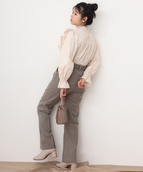 one after another NICE CLAUP(ワンアフターアナザーナイスクラップ)の「センタータックスラックス(スラックス・レディース・ブラウン系その他/ベージュ系その他/ピンク系その他/チェック・SMALL/MEDIUM)」の21枚目の写真