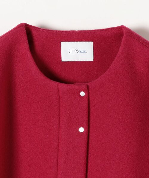 セール】SHIPS any: SORONA ノーカラー ミディ コート（ノーカラー