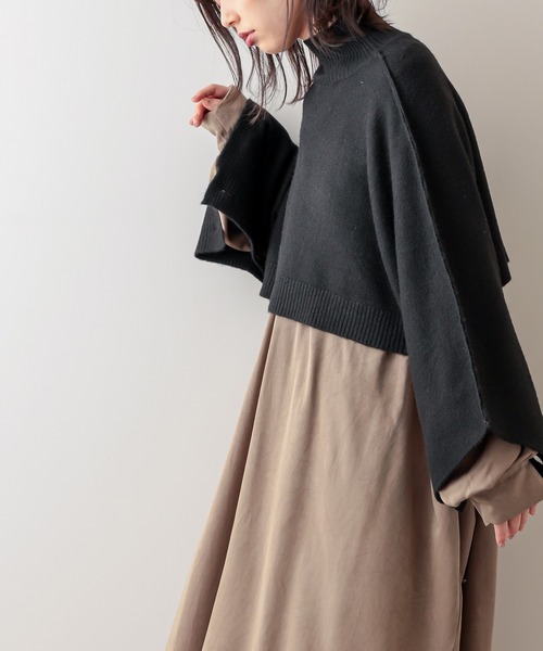 natural couture（ナチュラルクチュール）の「ベストにもなる2WAYポンチョ（ニット/セーター・レディース・ブラック/モカ/ライトベージュ・FREE）」の21枚目の写真