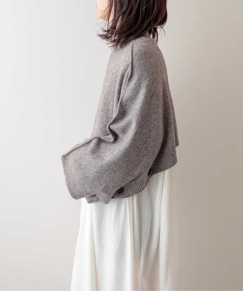 natural couture（ナチュラルクチュール）の「ベストにもなる2WAYポンチョ（ニット/セーター・レディース・ブラック/モカ/ライトベージュ・FREE）」の16枚目の写真