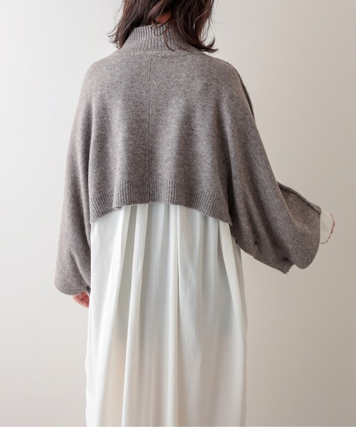 natural couture（ナチュラルクチュール）の「ベストにもなる2WAYポンチョ（ニット/セーター・レディース・ブラック/モカ/ライトベージュ・FREE）」の19枚目の写真