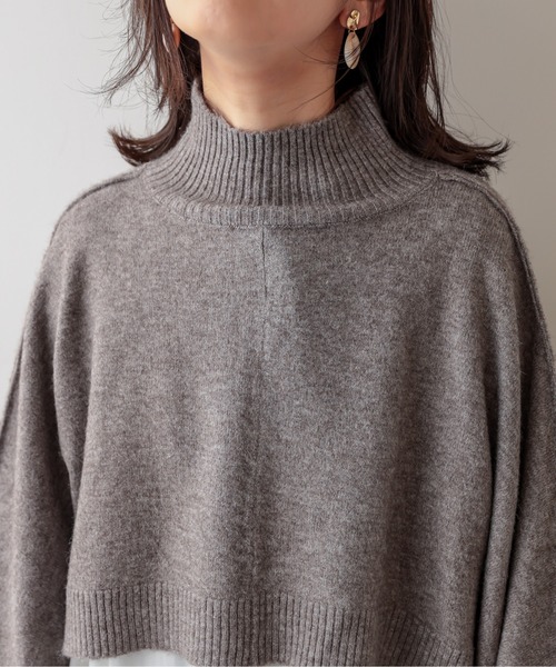 natural couture（ナチュラルクチュール）の「ベストにもなる2WAYポンチョ（ニット/セーター・レディース・ブラック/モカ/ライトベージュ・FREE）」の8枚目の写真