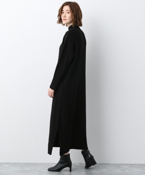 A part by（アパートバイ）の「5GAcWケーブルハイネックワンピース　919527（ワンピース・レディース・ブラック/アイボリー/ボルドー・FREE）」の5枚目の写真