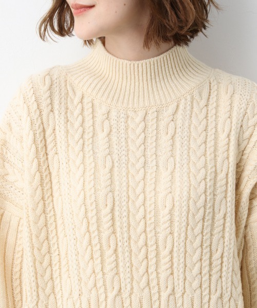 A part by（アパートバイ）の「5GAcWケーブルハイネックワンピース　919527（ワンピース・レディース・ブラック/アイボリー/ボルドー・FREE）」の13枚目の写真