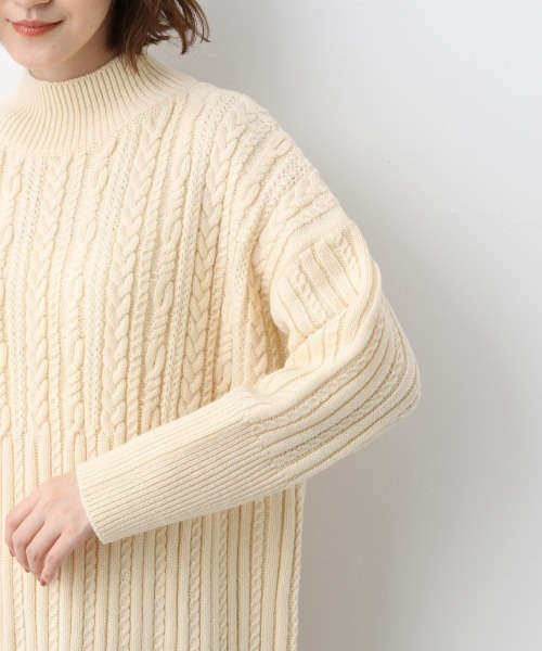 A part by（アパートバイ）の「5GAcWケーブルハイネックワンピース　919527（ワンピース・レディース・ブラック/アイボリー/ボルドー・FREE）」の14枚目の写真