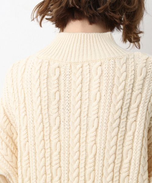 A part by（アパートバイ）の「5GAcWケーブルハイネックワンピース　919527（ワンピース・レディース・ブラック/アイボリー/ボルドー・FREE）」の7枚目の写真