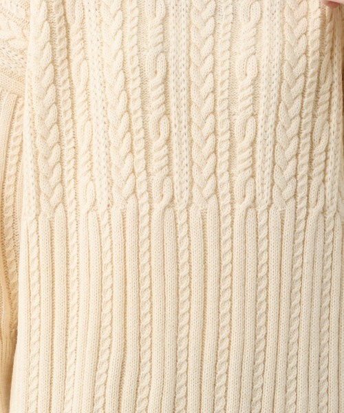 A part by（アパートバイ）の「5GAcWケーブルハイネックワンピース　919527（ワンピース・レディース・ブラック/アイボリー/ボルドー・FREE）」の8枚目の写真