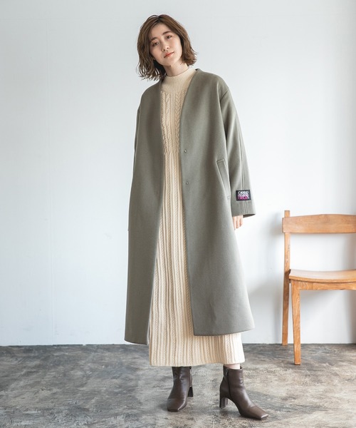 A part by（アパートバイ）の「5GAcWケーブルハイネックワンピース　919527（ワンピース・レディース・ブラック/アイボリー/ボルドー・FREE）」の19枚目の写真