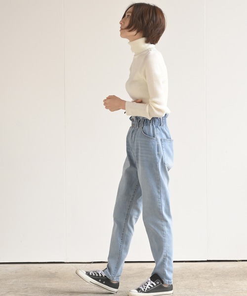 rps(アールピーエス)の「裏起毛ラッピングデニムマムパンツ(デニムパンツ・レディース・ブルー系その他/ブルー・L/M)」の7枚目の写真