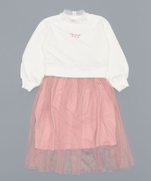 PINKHUNT（ピンクハント）の「PINKHUNT チュールスカートドッキングワンピース 4942K（ワンピース・キッズ・オフホワイト/ベージュ・120cm/130cm/140cm/150cm/160cm）」の2枚目の写真