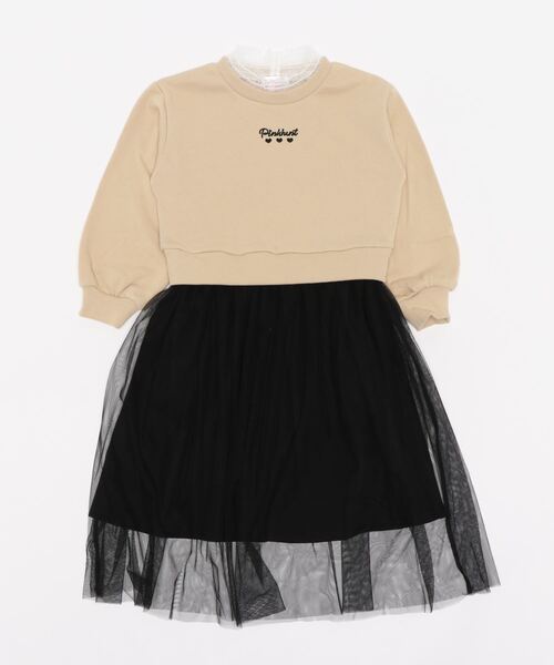 PINKHUNT（ピンクハント）の「PINKHUNT チュールスカートドッキングワンピース 4942K（ワンピース・キッズ・オフホワイト/ベージュ・120cm/130cm/140cm/150cm/160cm）」の4枚目の写真
