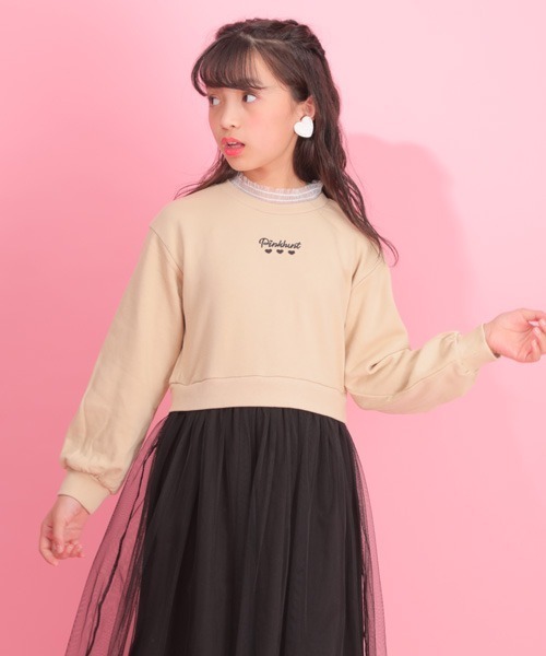 PINKHUNT（ピンクハント）の「PINKHUNT チュールスカートドッキングワンピース 4942K（ワンピース・キッズ・オフホワイト/ベージュ・120cm/130cm/140cm/150cm/160cm）」の10枚目の写真