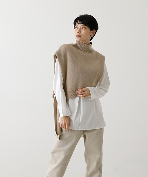 ニット セーター 2way knit vest　　２ウェイニットベスト レディース AZUL by moussy（アズールバイマウジー）の「2WAY KNIT VEST SET
