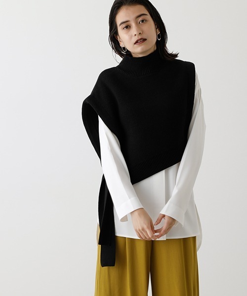 ニット セーター 2way knit vest　　２ウェイニットベスト レディース AZUL by moussy（アズールバイマウジー）の「2WAY KNIT VEST SET