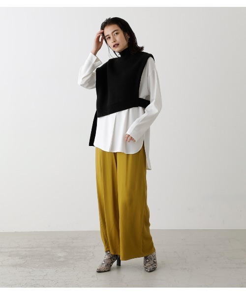 ニット セーター 2way knit vest　　２ウェイニットベスト レディース AZUL by moussy（アズールバイマウジー）の「2WAY KNIT VEST SET