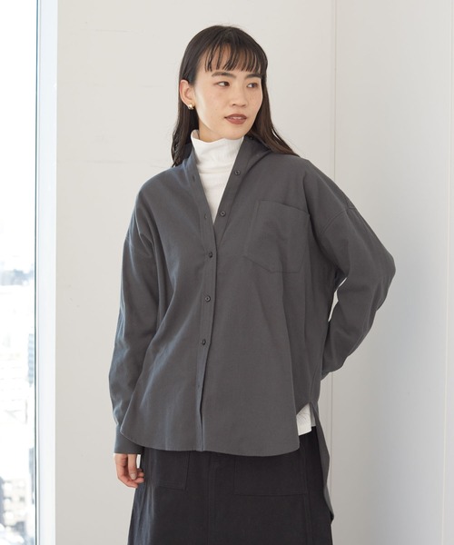 AMERICAN HOLIC（アメリカンホリック）の「バックタックシャツチュニック ＊（シャツ/ブラウス・レディース・ブラウン系その他4/イエロー系その他/チェック/オフホワイト/チャコールグレー・FREE）」の2枚目の写真