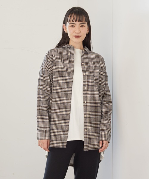 AMERICAN HOLIC（アメリカンホリック）の「バックタックシャツチュニック ＊（シャツ/ブラウス・レディース・ブラウン系その他4/イエロー系その他/チェック/オフホワイト/チャコールグレー・FREE）」の3枚目の写真